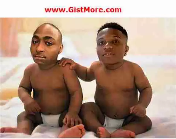 Hilarious! Wizkid And Davido Seen Wearing Pampers In New Photo